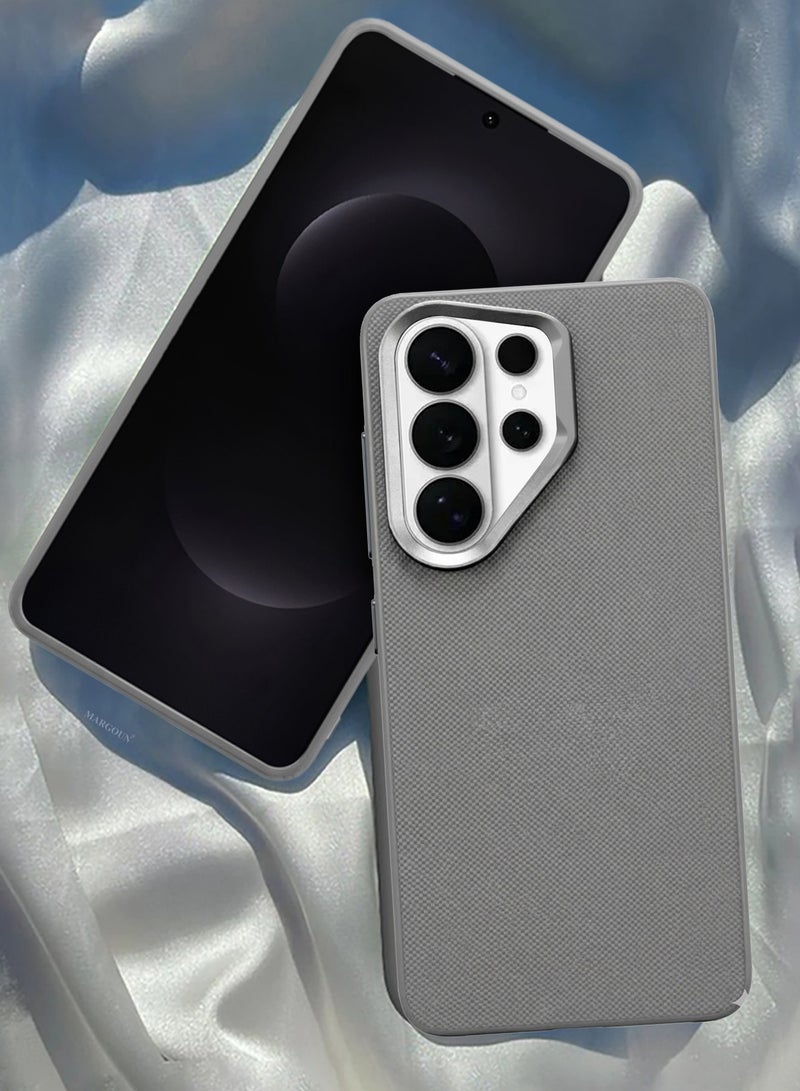 CATANES Samsung Galaxy S26 Ultra 2 Pack Vegan Leather Case - 1 Cover with 1 3D Screen Protector  Slim Fit - Raised Edges for Camera and Screen Protection - Grey - Image 2